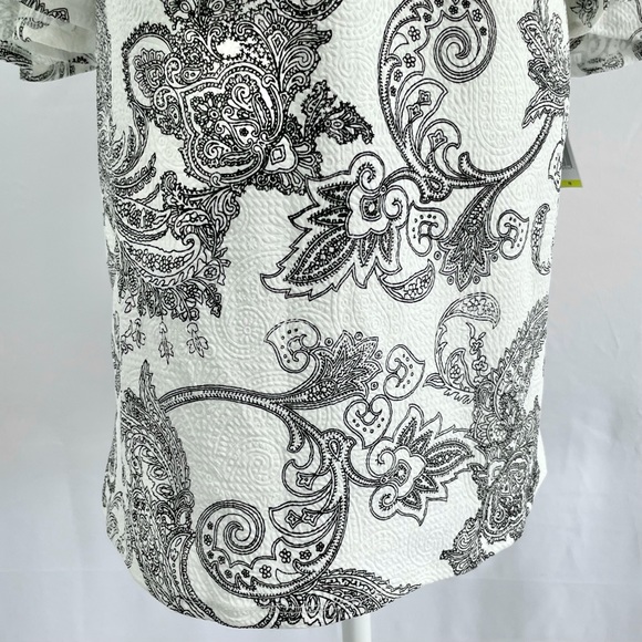 New w/ Defect MSK Petite Paisley Print Textured Knit Bell Sleeve Dress - Picture 10 of 16